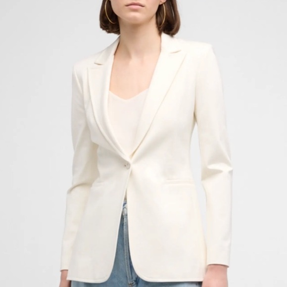 Alice + Olivia BREANN FITTED BLAZER + Walker Pants in Off White Ecru NWT! - Picture 3 of 14